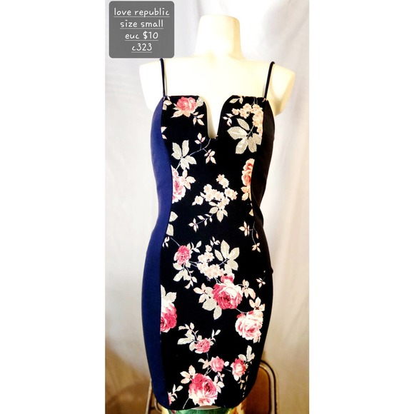 Women's Love Republic Dress Navy & Floral Size Small - Picture 1 of 2
